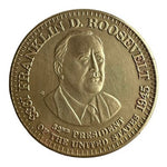 Franklin D. Roosevelt 32nd President 1933-1945 Brass Commemorative Medal Token