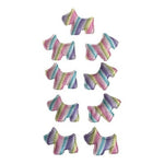 Rainbow Glitter Scottie Dog Padded Patch Applique Pastel Scalloped New Handmade
