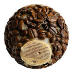Coffee Bean Vanilla Scented Candle Black Metal Stand Holder Home Decor 7.5"