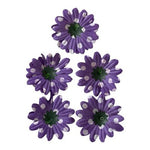 Violet & White Polka Dot Fabric Flower Appliques 5pc DIY Craft 2.25in New