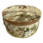 Lady Bowman Co Elizabeth Brownd Angel Christmas Hat Box Round 11" Vintage EXC