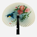 Vintage Chinese Folding Paper Hand Fan Bird Floral Design Traditional Oriental