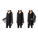 Vintage New York City Design Co. Women's Black Silk Tunic Blouse XL Sheer NWT