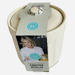 Martha Stewart Broadbrook Stoneware Canister with Lid 1.3 Qt Cream 5.9x6.3" NWT