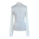 Womens White Long Sleeve Acrylic Knit Quarter Zip Front Sweater Size S NWOT