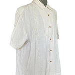 Tommy Bahama Men's XXL 100% Silk Embroidered Camp Shirt Cream Original Fit VG