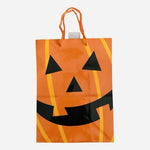 Hallmark Jack-O-Lantern Pumpkin Face Halloween Gift Bags Lot of 3 New