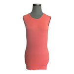 ESCADA Sport Womens Coral Pink Sleeveless Ribbed Knit Tank Top Sweater Size L VG