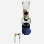 Chalice Glass Bubble Bong 13" Blue Crown Base Water Pipe Accessories NIB
