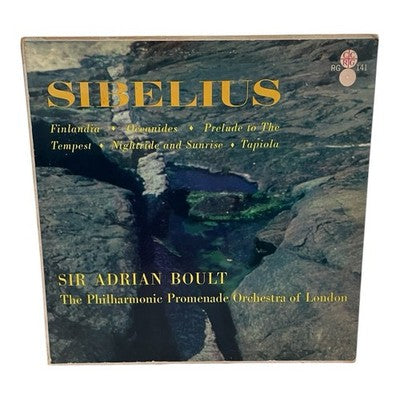 Sibelius Finlandia Tapiola LP Vinyl Crowell-Collier RG 141 Adrian Boult G+/G+