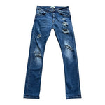 Zara Mens Blue Denim Distressed Ripped Slim Fit Jeans Size 30 VG