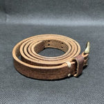 Genuine Brown Leather Belt Brass Buckle Casual Size M Unisex Very Good Condition