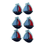 Felt Sailboat Applique Patch Nautical Red White Navy Blue 1Pc New Handmade
