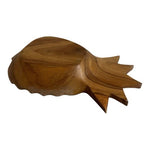 Large Decorative Wooden Pineapple-Shaped Bowl Serving Bowl 16"x9"x4" VG
