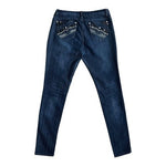 Atgaven Dark Blue Denim Super Skinny Ankle Jeans Rhinestone Embroidered Sz 11 VG