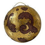 Large Gold Brown Glitter Ball Ornament Christmas Holiday Decor