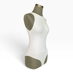 Reoria White High Neck Sleeveless Racerback Bodysuit Womens Size S VG