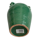 Large Chinese Green Glazed Ceramic Vase Jar Three Handles 7.5"x10.5" New