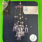 Vintage HandCrafted Glass Bell Wind Chime Mobile Suncatcher Gold Beaded Ornament