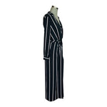 Boston Proper Black White Striped Wrap Tie Waist Dress Women’s Maxi Dress M EXC