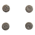 Silver Tone Black Enamel Tuxedo Shirt Studs Set 4pc Formal Wedding Dress EXC