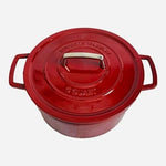 Vintage Martha Stewart Cllctn Red Enameled Cast Iron Casserole Dutch Oven w/ Lid