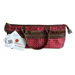 Samantha Brown Red Insulated Wine Purse Woven Picnic Travel Bag NWT