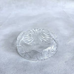 Vintage Pressed Glass Round Trinket Dish Starburst Sawtooth Rim 4x1" EXC
