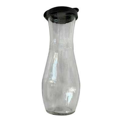 Good Seasons Glass Cruet Salad Dressing Bottle Shaker Black Lid 7.5in VG