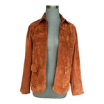 Liz Claiborne Suede Leather Jacket Women’s S Brown Zip Front Collar Jacket VG
