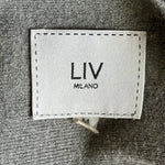 LIV Milano Grey Knit Top Lace Embroidery Rhinestone Dolman Sleeve Sz M Chic
