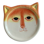 2001 Bandwagon Ceramic Cat Coasters Set of 2 Vintage Kitty Drink Holders VG