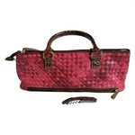 Samantha Brown Red Insulated Wine Purse Woven Picnic Travel Bag NWT