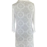 Bally Total Fitness White Hooded Burnout Tunic Cover Up Dress Women's M VG
