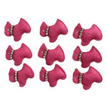 Felt Scottie Dog Rhinestone Padded Patch Applique Pink Craft New 1 Pc Handmade