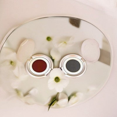 2x Matte Eyeshadow Singles Steel Green & Coffee Powder Eye Color Set Display