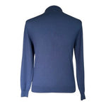 Joseph & Lyman Mens M Blue Italian Merino Wool Knitted Polo Sweater VG