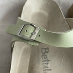 Betula Birkenstock Light Green Leather Slide Sandals Narrow Women Size 11 Good+