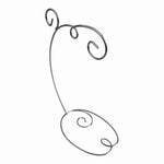 Silver Metal Scroll Ornament Display Stand 9.75 In Curved Wire Hook Holder G+