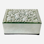 Rare 3D Crystal Drops Mirrored Jewelry Box 5" Velvet Lined Keepsake Trinket VG