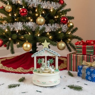 Enesco Precious Moments O Come Let Us Adore Him Nativity Revolving Musical 62449