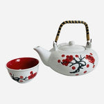 Japanese Cherry Blossom Ceramic Tea Set 22oz Teapot 4 Cups NIB Sakura Design NIB