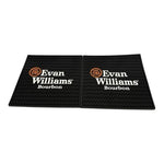 Evan Williams Bourbon Whiskey Black Rubber Bar Mat Wine Rail Runner 14"x14" New