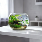 Clear Glass Bubble Bowl Fish Bowl Vase Large 15x12in Wedding Centerpiece VG