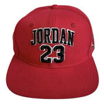 Jordan 23 Youth Jersey Flatbrim Snapback Hat Gym Red Black Embroidered Cap VG