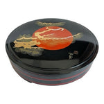 Vintage Japanese Urushi Lacquerware Sushi Oke Round Serving Set Lid 11.75" Sakai