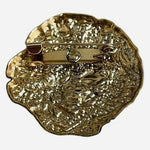 Gold Tone Textured Freeform Brooch Pin 1.5 Inch Vintage Style Jewelry NWOT