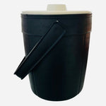 Vintage Rubbermaid Black Ice Bucket 10" White Lid Insulated 1970s Bottle Cooler