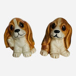 Dog Mate HOMCO Cute Puppies Sitting Puppy Dogs Statues Ceramic Beagles Sculpture