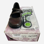 Apex Aetrex Brown Mary Jane Wide Orthotic Comfort Flats Women's Sz 5.5W NIB